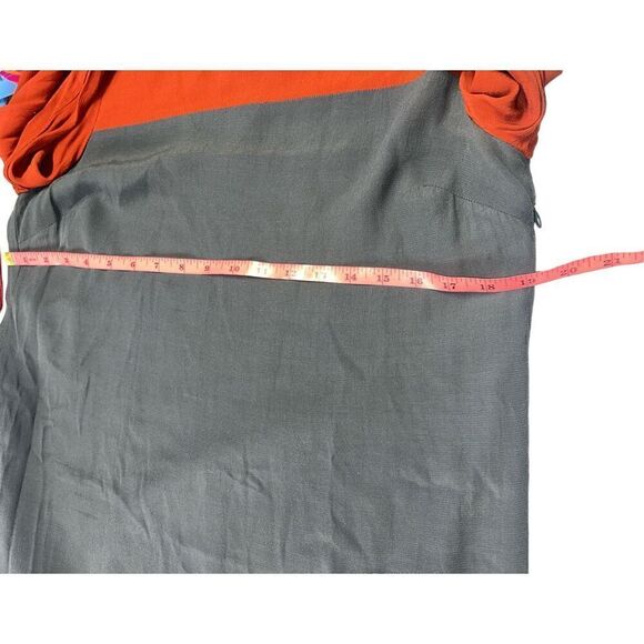 Boden 10R mod colorblock shift tunic long sleeve dress gray teal rust 70’s - Picture 5 of 7